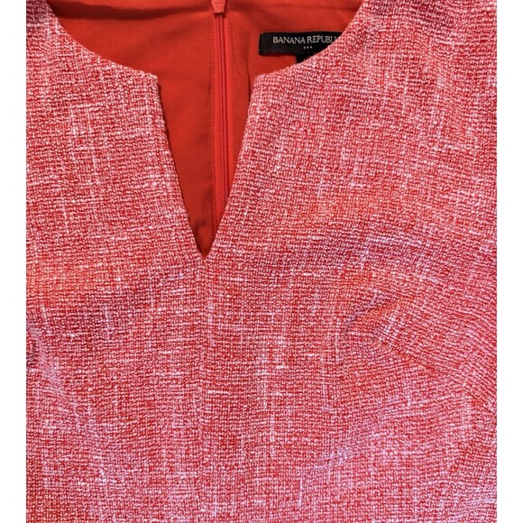 Banana Republic Dress Orange Red Cap Sleeve Tweed Sheath Size 4 EUC - Picture 10 of 10